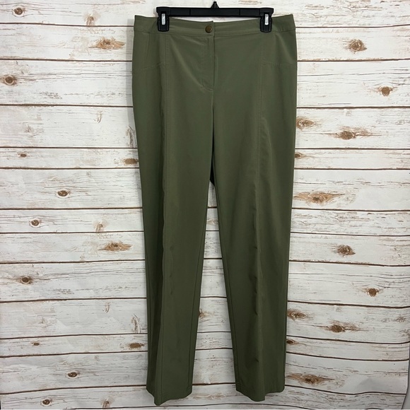 Chico's Pants - Chicos Weekends Green Nylon Windbreaker Straight Bootcut Pants 1
